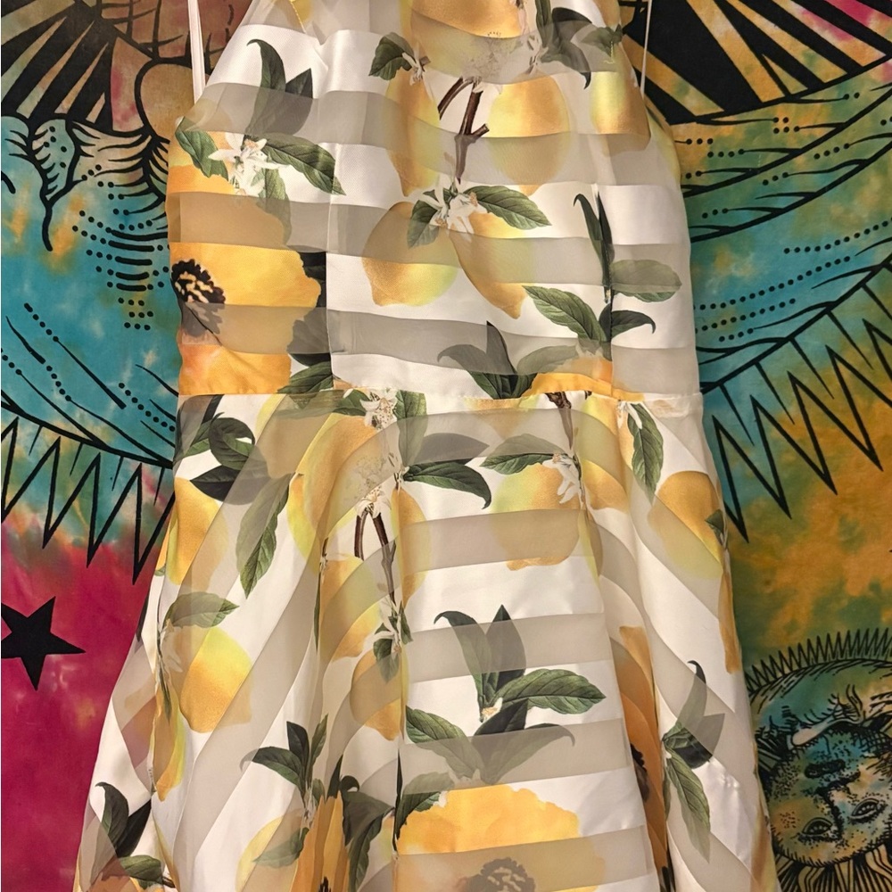 a'gaci Lemon & Floral Print Dress